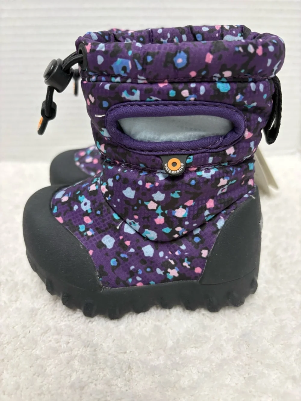 BOGS B-MOC SNOW BOOTS LITTLE TEXTURES PURPLE INFANT SIZE 4 NWT